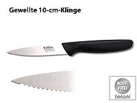 Löffler Schneidewaren Co. Edelstahl-Gemüse-/Obst-/Schälmesser aus Solingen, 10-cm-Klinge gewellt; Universal-Sparschäler Universal-Sparschäler Universal-Sparschäler Universal-Sparschäler 