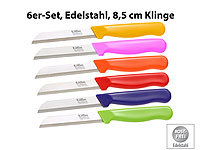 Löffler Schneidewaren Co. Lot de 6 couteaux à légumes en inox de Solingen  lame 8,5 cm  pointu; Universal-Sparschäler Universal-Sparschäler Universal-Sparschäler 