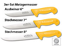 Löffler Schneidewaren Co. 3er-Set Solinger Edelstahl-Metzgermesser, 6, 7 & 8 Zoll