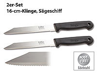 Löffler Schneidewaren Co. 2er-Set Allzweckmesser aus Solingen, Edelstahl, 16 cm, Sägeschliff